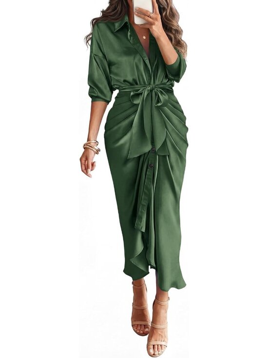 Dresses & Skirts - Chic Button-Down Fall Dress for Women | Trendy Casual Style, Perfect for 2026